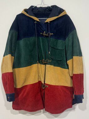 Vintage Dalmy's Suede Leather Fireman Clasp Toggle Jacket Size L